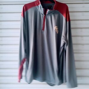 Florida State University Gray and Red Quarter-Zip Pullover